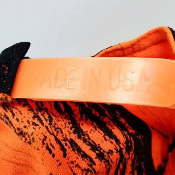 Vintage Farm Bureau Insurance Orange Camo Made in USA Snapback Trucker Hat Cap - Picture 7 of 8